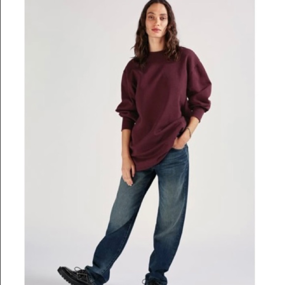Zara burgundy combination sweatshirt, NWT